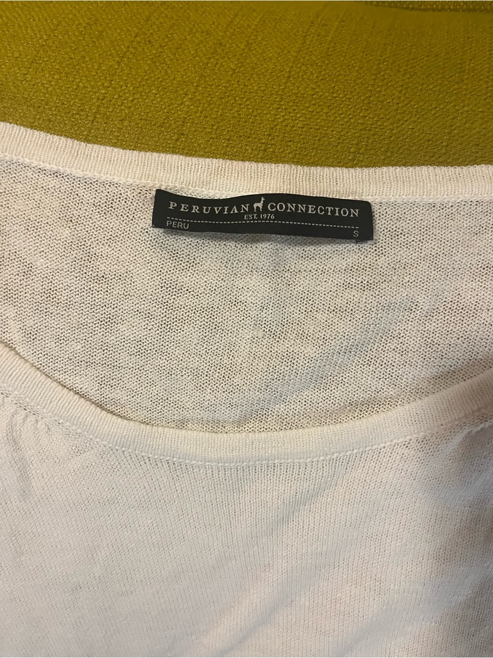Peruvian Connection Cream Lightweight Knit sweater dress